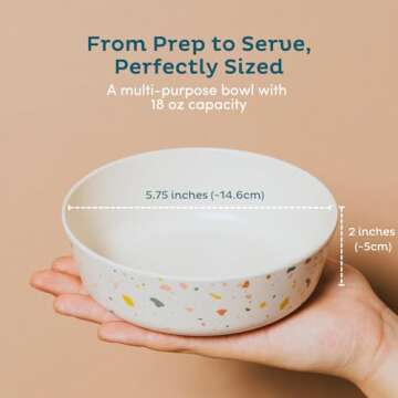 Nook Theory 4 Pack Bamboo Bowls - 18 Oz Reusable Toddler and Kids Bowl, Dishwasher Safe - Not Microw...