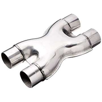 TOTALFLOW TF-SSP3030 409 Stainless Steel 3 Inch X-Pipe-3" Dual (Inner Diameter) -Polished
