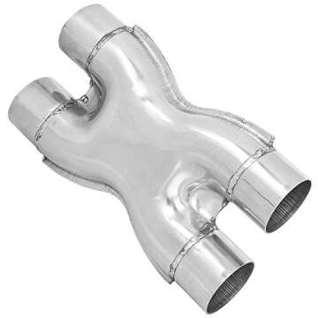 TOTALFLOW TF-SSP3030 409 Stainless Steel 3 Inch X-Pipe-3" Dual (Inner Diameter) -Polished