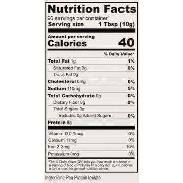 Anthony's Premium Pea Protein, 2 lb, Plant Based, Gluten Free, Unflavored, Vegan, Keto Friendly, Made from Peas