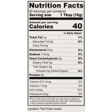 Anthony's Premium Pea Protein, 2 lb, Plant Based, Gluten Free, Unflavored, Vegan, Keto Friendly, Made from Peas