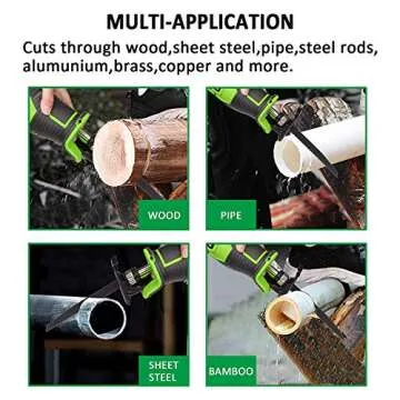 HAWKFORCE 20V Cordless Reciprocating Saw Kit with Blades