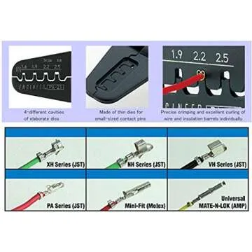 ENGINEER PA-21 Engineer Precision Crimping Pliers, Crimping Tool, Open Barrel, Long Barrel Terminal