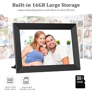 SAMMIX Digital Picture Frame Digital Photo Frame WiFi 10.1 Inch IPS Touch Screen, 16GB Storage, Auto-Rotate,Share Photos and Videos via Free App