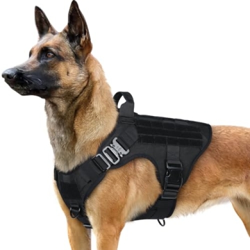 Rabbitgoo Tactical Dog Harness for Large Dogs, Heavy Duty, Adjustable Military Vest