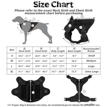Heavy Duty Rabbitgoo Tactical Dog Harness for Large Breeds