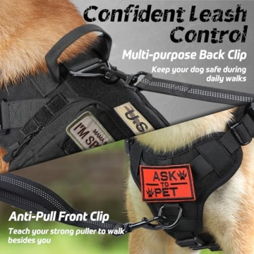 Heavy Duty Rabbitgoo Tactical Dog Harness for Large Breeds
