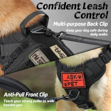 Heavy Duty Rabbitgoo Tactical Dog Harness for Large Breeds