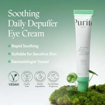 PURITO Centella Unscented Eye Cream, Korean Centella, for Sensitive Skin, Soothing, Facial Eye Cream...