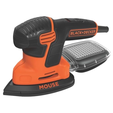 BLACK+DECKER Detail Sander, 1.2 Amp, 16,000 OPM, Compact Design, 3-Position Grip for Comfort, Includ...