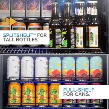 NewAir 24" Dual Zone Beverage Refrigerator with Splitshelf Design