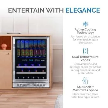 NewAir 24" Wine and Beverage Refrigerator for Home