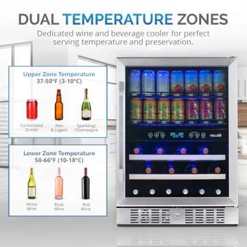 NewAir 24" Wine and Beverage Refrigerator for Home