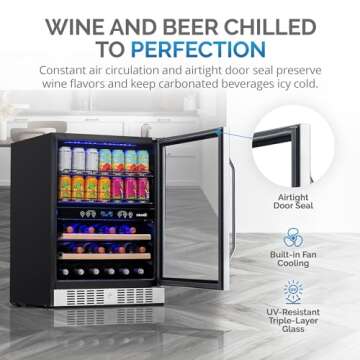 NewAir 24" Wine and Beverage Refrigerator for Home