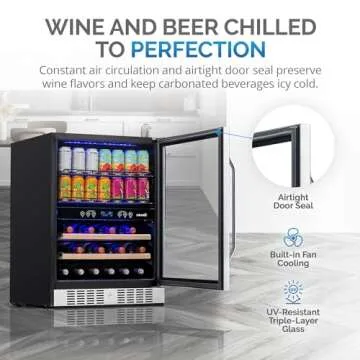 NewAir 24" Wine and Beverage Refrigerator for Home