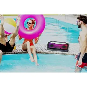 Altec Lansing Rockbox XL 2.0 Portable Bluetooth Wireless Speakers with Led Lights, IP67 Waterproof and Durable for Outdoor, 20 Hours Battery with App Control