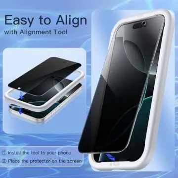 JETech iPhone 16 Pro Privacy Screen Protector - 2-Pack