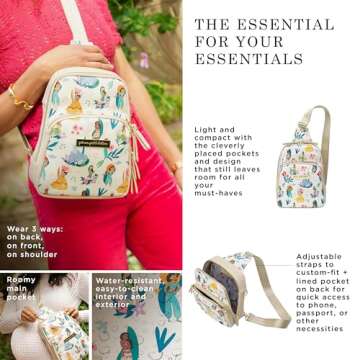 Petunia Pickle Bottom Criss-Cross Sling Bag - Sling Bag for Women and Men - Adjustable Straps to Custom-Fit - Disney Princess Courage & Kindness