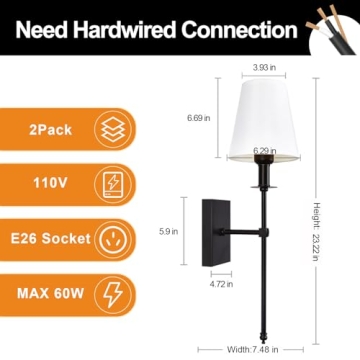 Elegant PASSICA DECOR Wall Sconces Set of Two