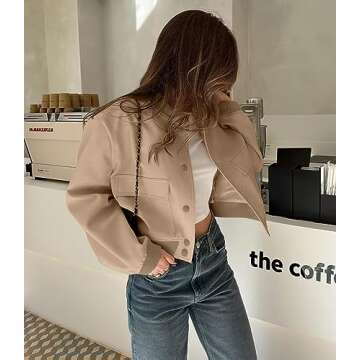 Modegal Women's Cropped Varsity Bomber Jacket