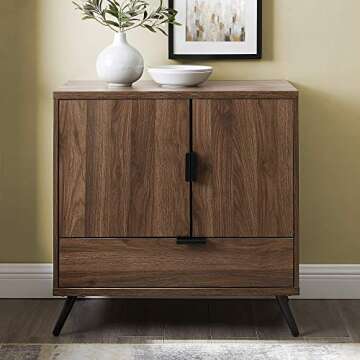 Walker Edison Mid Century Modern Buffet Entryway Cabinet Doors Kitchen-Dining Room Storage Cabinet-L...
