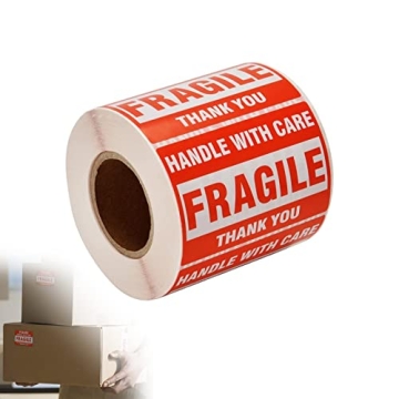 [1 Roll, 500 Labels] 2" x 3" Fragile Stickers Handle with Care Warning Packing/Shipping Labels - Per...