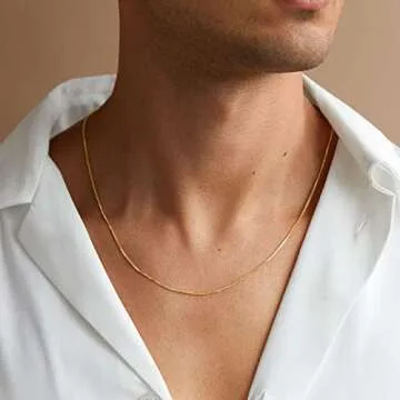 PAVOI Italian 925 Sterling Silver Square Box Chain Necklace