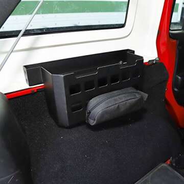 Rear Molle Panel Trunk Side Cargo Rack Shelf Organizer Storage Tray Basket Metal Cargo Holder for Jeep Wrangler TJ JK JL