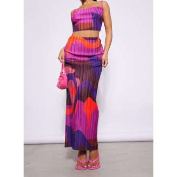 LASPIA Women's Summer 2 Piece Beach Outfit in Pink