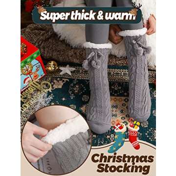 Slipper Socks for Women Fuzzy Fluffy Cabin Cozy Sleep Winter Warm Comfy Soft Fleece Thick Home Grips...
