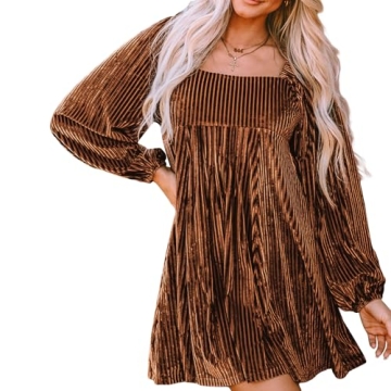 Buy Women’s Velvet Babydoll Dress with Tie Back Design