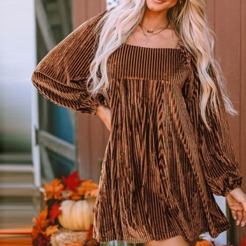 Buy Women’s Velvet Babydoll Dress with Tie Back Design