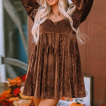 Buy Women’s Velvet Babydoll Dress with Tie Back Design