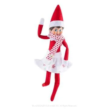 Stylish Elf on the Shelf Snowflake Skirt & Scarf Outfit