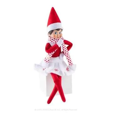 Stylish Elf on the Shelf Snowflake Skirt & Scarf Outfit