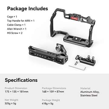 SmallRig R5/R6/R5 C Cage Kit for Canon R5/R6/R5 C, Camera Handheld Kit with Top Handle and Cable Cla...