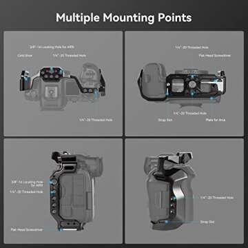 SmallRig R5/R6/R5 C Cage Kit for Canon R5/R6/R5 C, Camera Handheld Kit with Top Handle and Cable Clamp - 3830