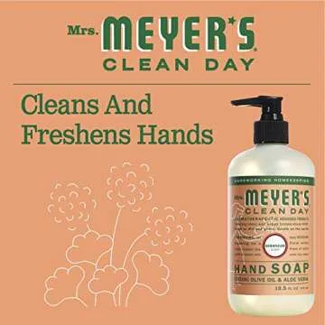Mrs. Meyer's Hand Soap, Made with Essential Oils, Biodegradable Formula, Geranium, 12.5 fl. oz