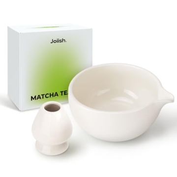 Joiish Matcha Bowl Set with Whisk Holder - Ivory White