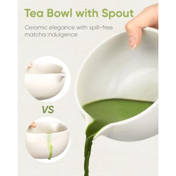 Joiish Matcha Bowl Set with Whisk Holder - Ivory White