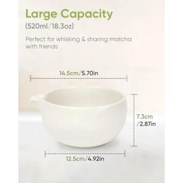 Joiish Matcha Bowl Set with Whisk Holder - Ivory White