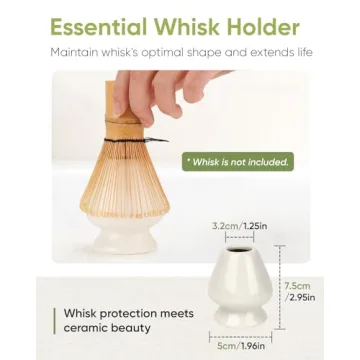 Joiish Matcha Bowl Set with Whisk Holder - Ivory White