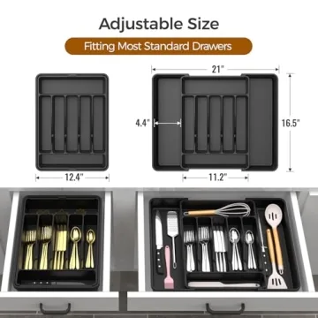 Ukeetap Expandable Silverware Organizer for Kitchen Drawers