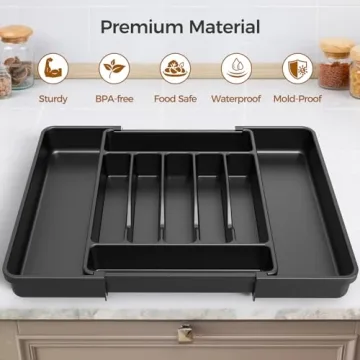 Ukeetap Expandable Silverware Organizer for Kitchen Drawers