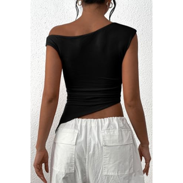 PRETTYGARDEN Women's Off The Shoulder Crop Top - Stylish Summer Wear