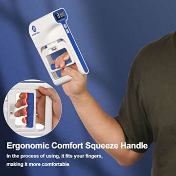 Handexer Grip Strength Tester 265lb/120kg, Digital Hand Dynamometer FDA Registered with Backlit LCD ...