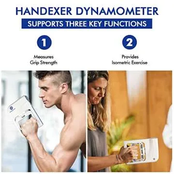 Handexer Grip Strength Tester 265lb/120kg, Digital Hand Dynamometer FDA Registered with Backlit LCD for Grip Strength Testing and Training