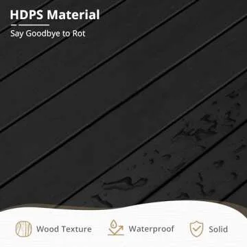 LUE BONA Outdoor Coffee Table, HDPS Black Patio Coffee Tables for Outside Rectangle, Adjustable Levelling Feet/Weather Resistant, Patio Table for Deck, Pool, Balcony, Indoor or Outdoor Use