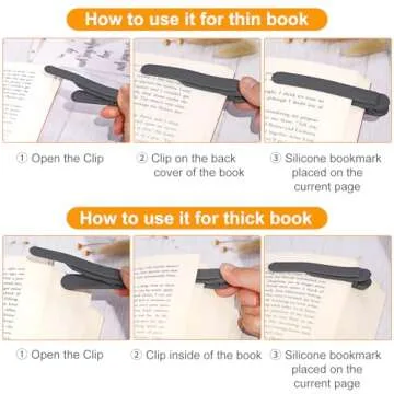 3Pcs Automatic Bookmark, Silicone Smart Book Marks for Reading Women, Men, Kids,Cute Unique Book Markers Bookmark Clip Reading Accessories Gifts for Book Lovers (Dark Grey 3pcs)