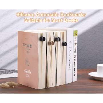 3Pcs Automatic Bookmark, Silicone Smart Book Marks for Reading Women, Men, Kids,Cute Unique Book Markers Bookmark Clip Reading Accessories Gifts for Book Lovers (Dark Grey 3pcs)